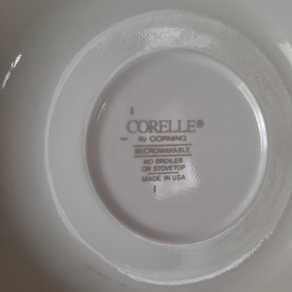 Corelle Corning Saucer Plates White Swirl Pattern‎ Set of 4 Replacement Lot - Picture 5 of 5